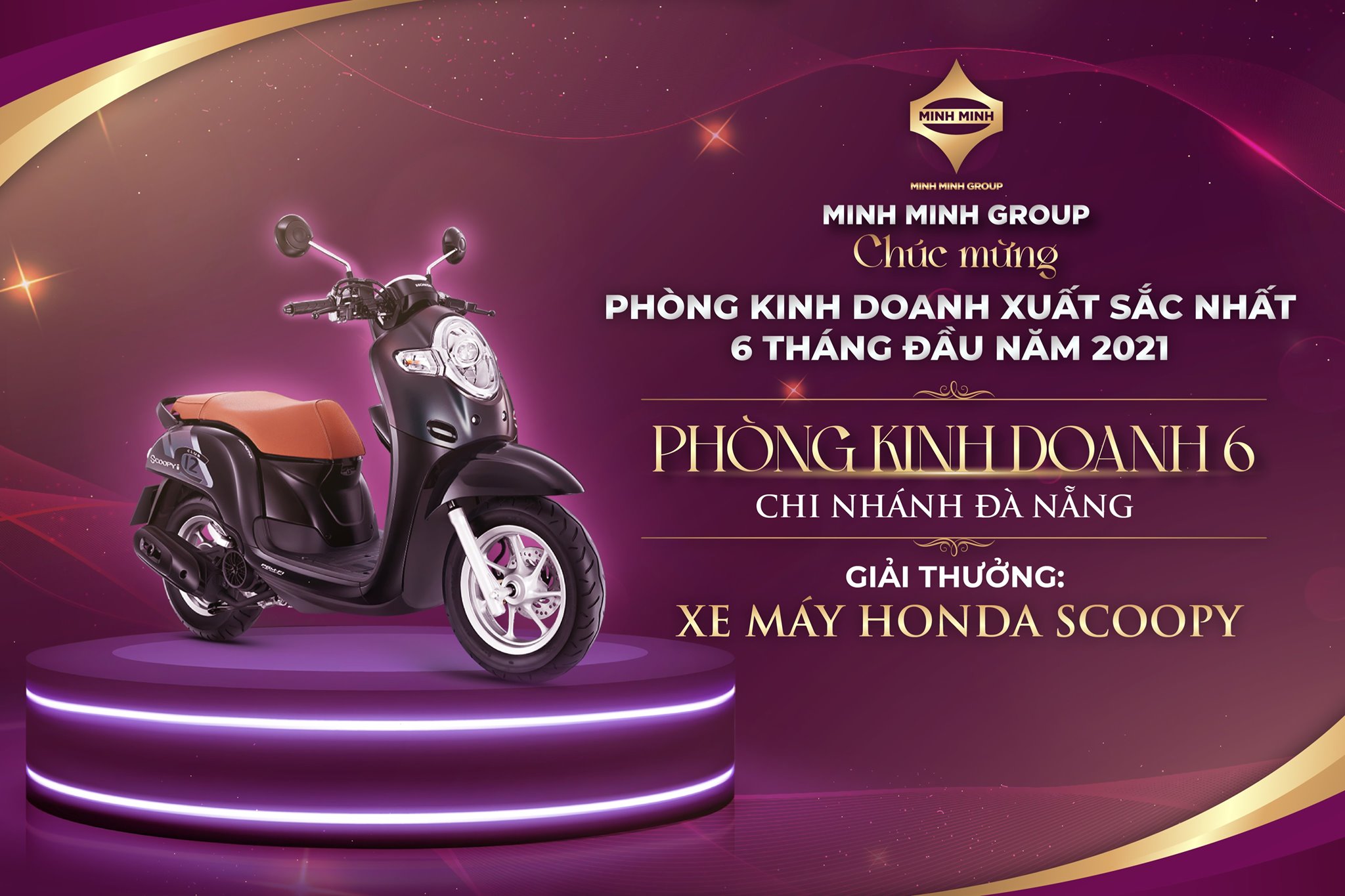 Giải thưởng phòng kinh doanh xuất sắc nhất 6 tháng đầu năm thuộc về Phòng kinh doanh 6 - Chi nhánh Đà Nẵng - Minh Minh Group