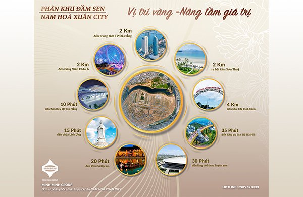 Phân khu đầm sen Nam Hòa Xuân sở hữu vị trí tuyệt đẹp