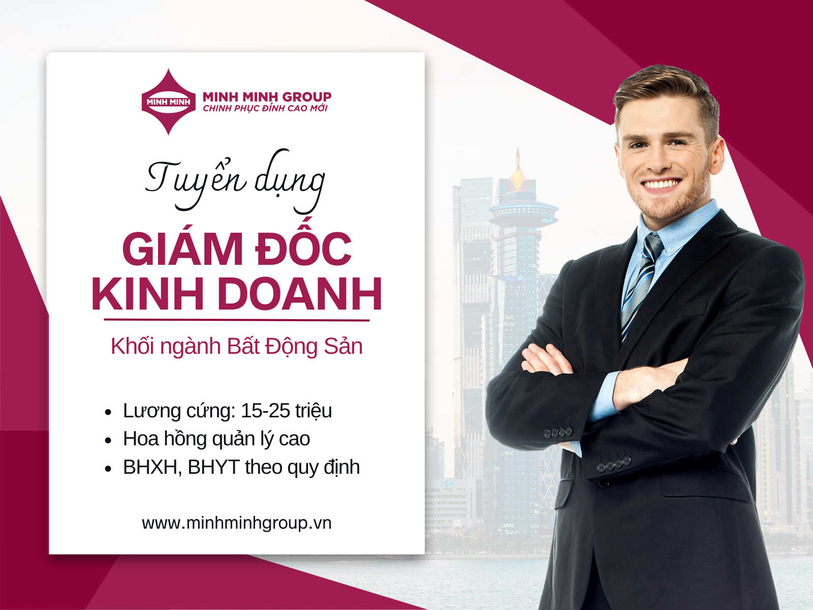 Minh Minh Group Tuyển Dụng Giám Đốc Kinh Doanh tại Đà Nẵng & Hà Nội