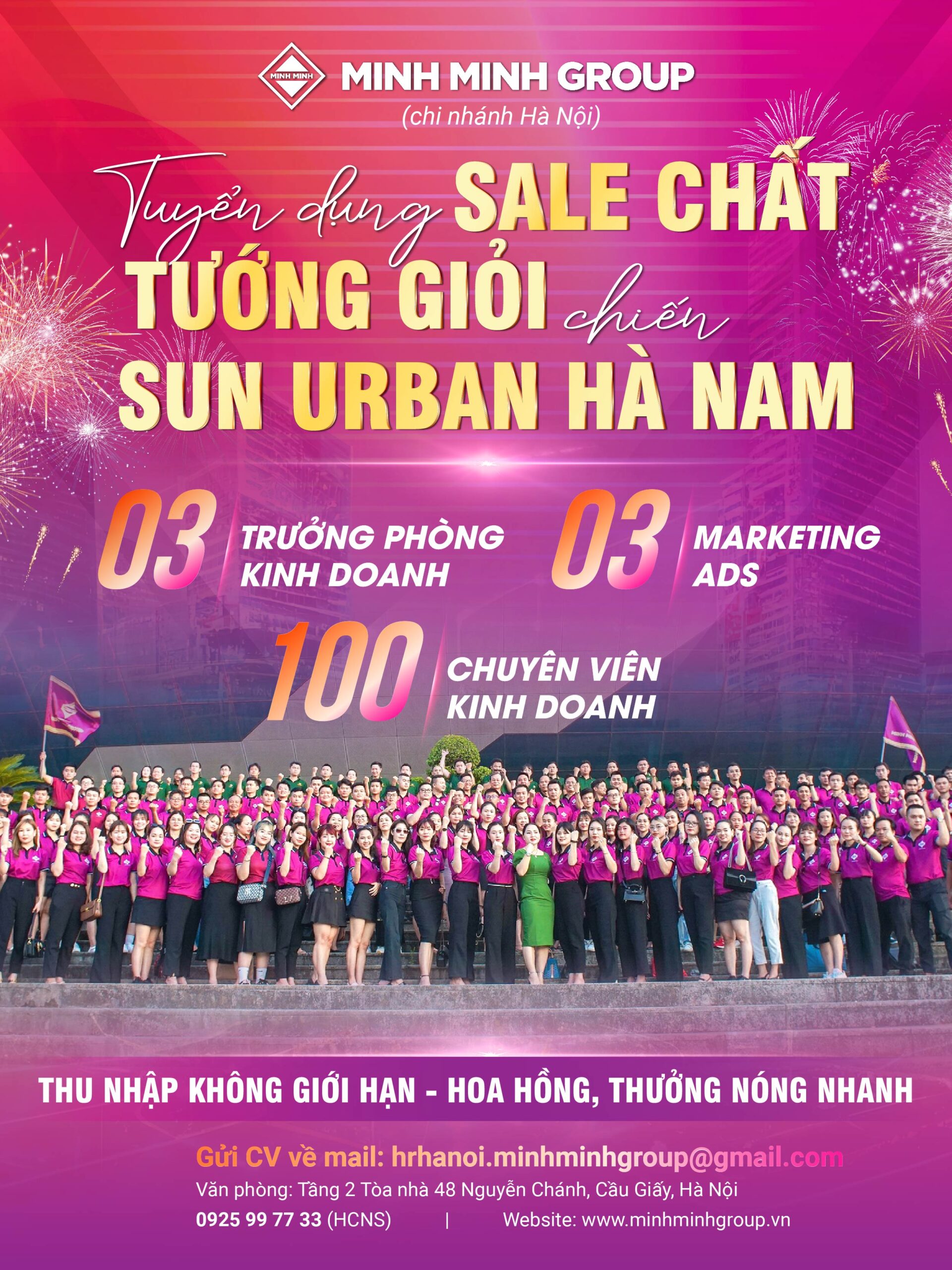 MINH MINH GROUP TUYỂN DỤNG SALE BẤT ĐỘNG SẢN MIỀN BẮC