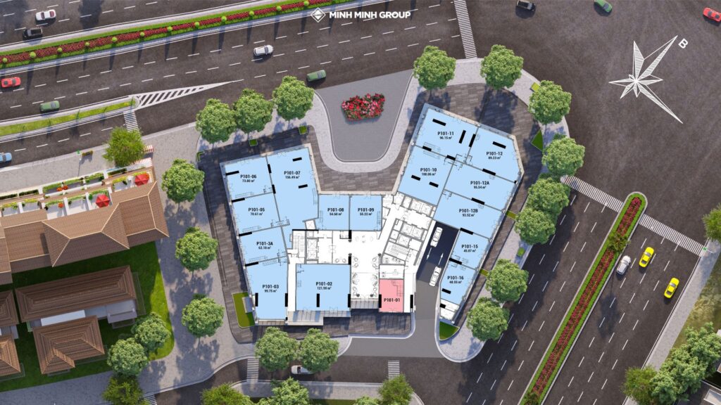 Phối cảnh shophouse khối đế Đà Nẵng Sun Cosmo Residence P1 - T1