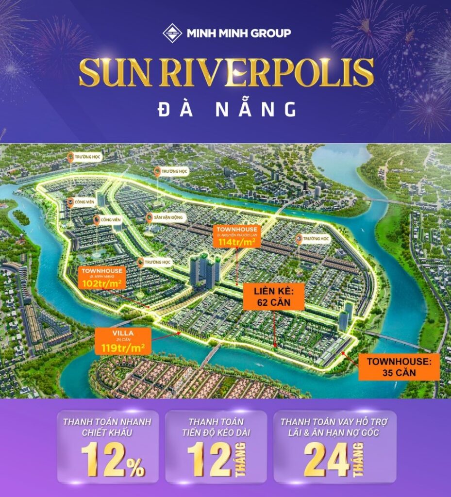 Chính sách bán hàng Townhouse Villa ven sông Đà Nẵng được triển khai linh hoạt