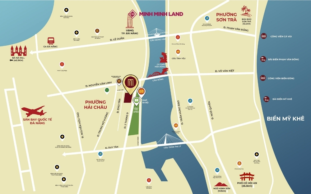 Vị trí kết nối dự án căn hộ M Riverside Đà Nẵng