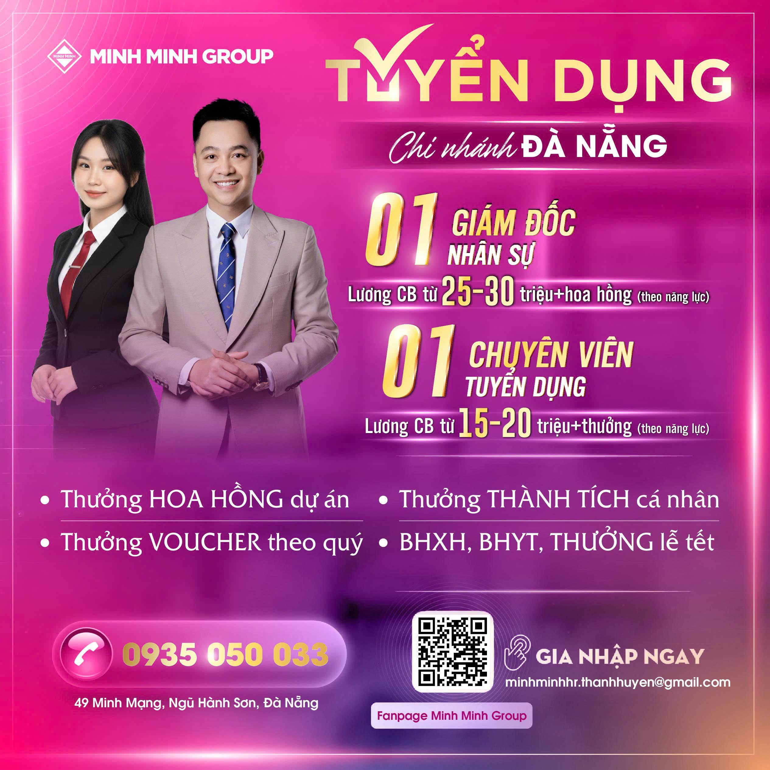 MINH MINH GROUP ĐÀ NẴNG TUYỂN DỤNG 5 VỊ TRÍ KHỐI VĂN PHÒNG NĂM 2026