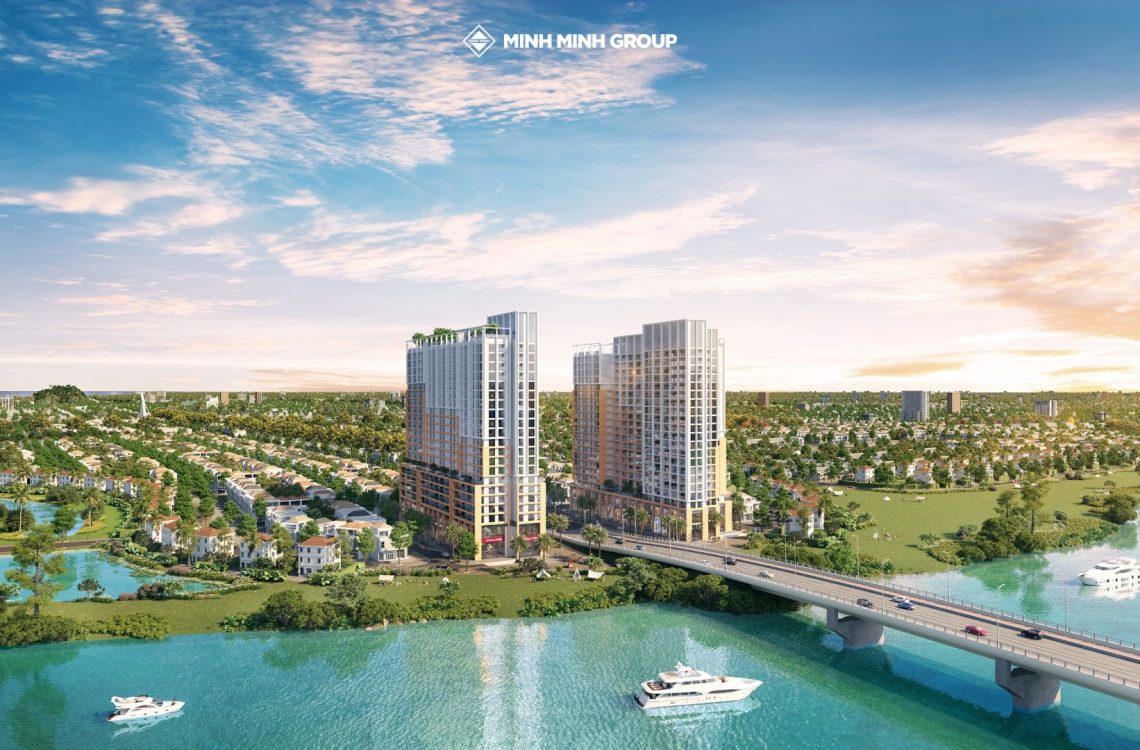Phối cảnh dự án Spana Tower ngay chân cầu Hòa Xuân Phối cảnh dự án Spana Tower ngay chân cầu Hòa Xuân